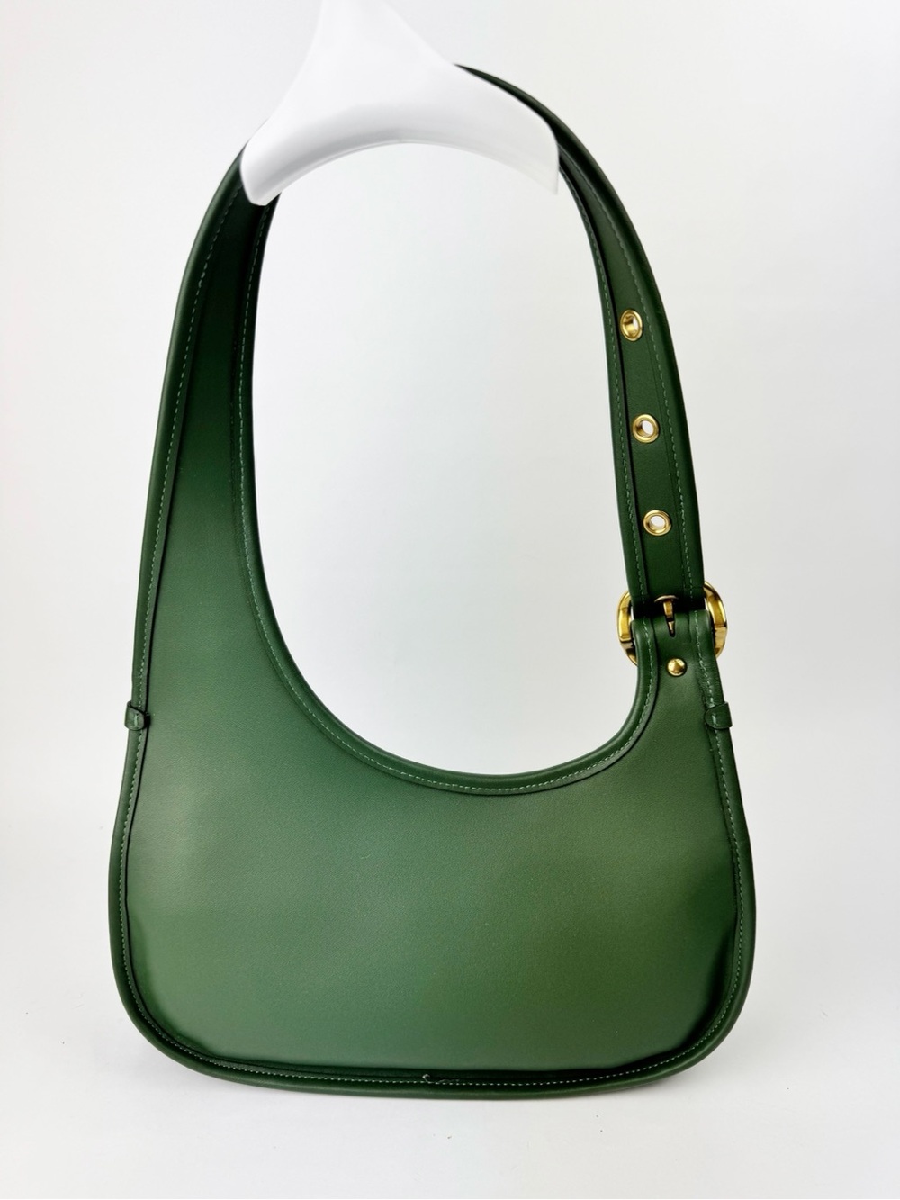 Coach Cashin Crescent Green Glovetanned Leather Shoulder Bag Gold Hardware - Picture 2 of 9
